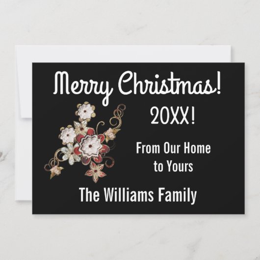 Angels, juwelen en mousserende kerstkaart bedankkaart (Voorkant)