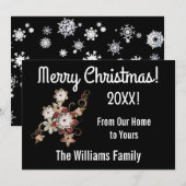 Angels, juwelen en mousserende kerstkaart bedankkaart (Voorkant / Achterkant)