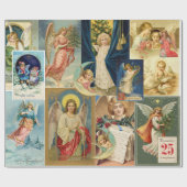 Angels Kerst Victoriaans Kaarten  Poses Cadeaupapier (Vlak)