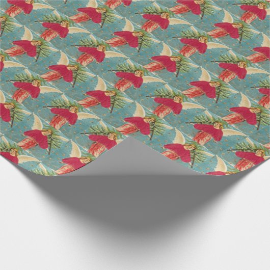 Angels kerstkerstkerststal Cadeaupapier (Hoek)