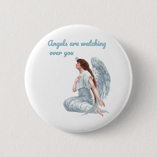 Angels kijkt naar je Christelijke bericht Ronde Button 5,7 Cm (Voorkant)