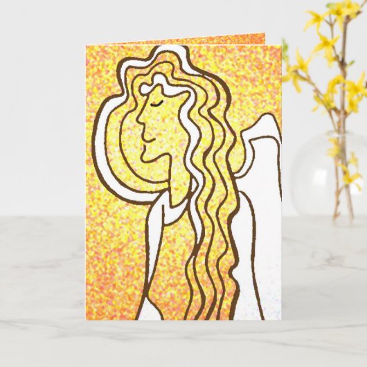 Angels kijkt naar jou kaart (Gele Bloem)