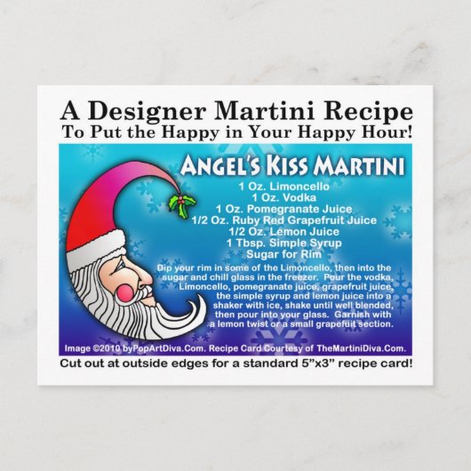 Angel's Kiss Christmas Martini Recept Briefkaart (Voorkant)