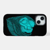 Angels Kissing, zwart en groen design iPhone 15 Case (Achterkant horizontaal)