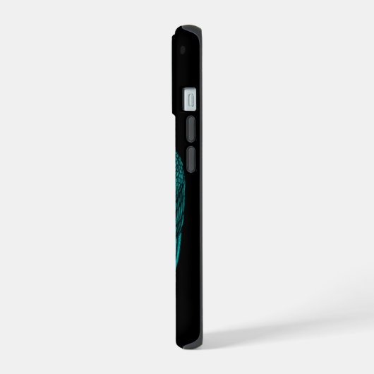 Angels Kissing, zwart en groen design iPhone 15 Case (Linkerkant)