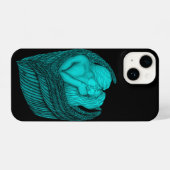 Angels Kissing, zwart en groen design iPhone Hoesje (Achterkant horizontaal)