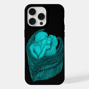 Angels Kissing, zwart en groen design iPhone 15 Pro Max Case