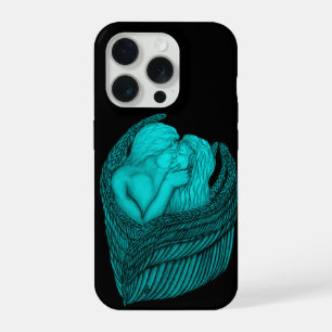 Angels Kissing, zwart en groen design iPhone 15 Pro Case