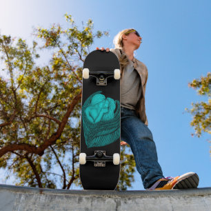 Angels Kissing, zwart en groen design Persoonlijk Skateboard