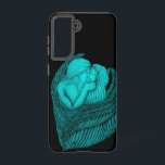 Angels Kissing, zwart en groen design Samsung Galaxy Hoesje<br><div class="desc">Angels Kissing,  zwart en groen design - potloodtekening door Krisi ArtKSZP</div>