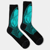 Angels Kissing, zwart en groen design Sokken (Rechts)