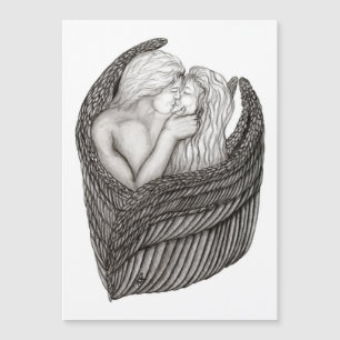Angels Kissing, zwart-wit design