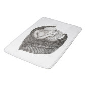 Angels Kissing, zwart-wit design Badmat (Gekanteld)