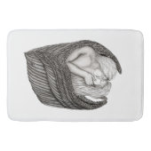 Angels Kissing, zwart-wit design Badmat (Voorkant)
