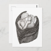 Angels Kissing, zwart-wit design Briefkaart (Voorkant / Achterkant)