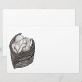 Angels Kissing, zwart-wit design Briefpapier (Voorkant / Achterkant)