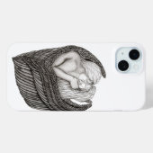 Angels Kissing, zwart-wit design Case-Mate iPhone Case (Achterkant (horizontaal))