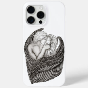 Angels Kissing, zwart-wit design iPhone 15 Pro Max Hoesje