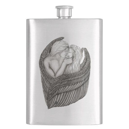 Angels Kissing, zwart-wit design Flacon (Voorkant)