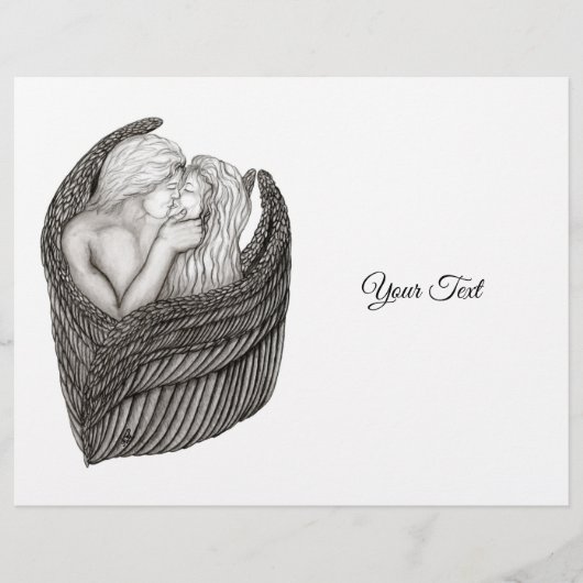 Angels Kissing, zwart-wit design Flyer (Voorkant)