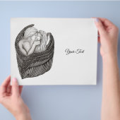 Angels Kissing, zwart-wit design Flyer (Hand)