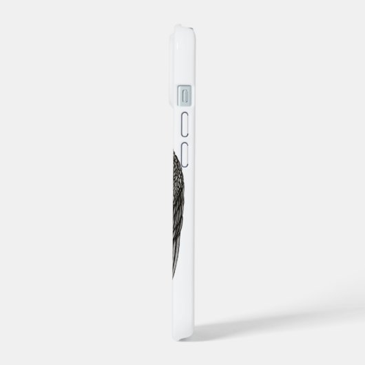 Angels Kissing, zwart-wit design iPhone 15 Case (Linkerkant)