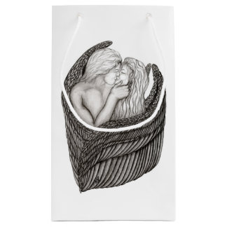 Angels Kissing, zwart-wit design Klein Cadeauzakje