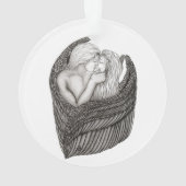 Angels Kissing, zwart-wit design Ornament (achterkant)