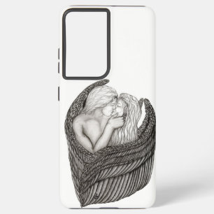 Angels Kissing, zwart-wit design Samsung Galaxy Hoesje