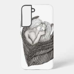 Angels Kissing, zwart-wit design Samsung Galaxy Hoesje