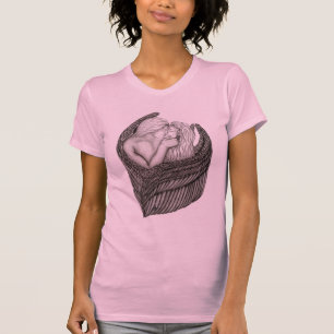 Angels Kissing, zwart-wit design T-shirt