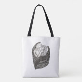 Angels Kissing, zwart-wit design Tote Bag (Achterkant)