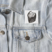 Angels Kissing, zwart-wit design Vierkante Button 5,1 Cm (In situ)