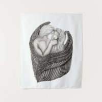 Angels Kissing, zwart-wit design