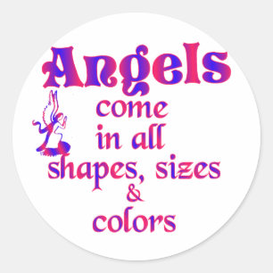 Angels komen in alle vormen, maten en kleuren ronde sticker