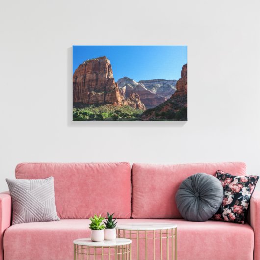 Angels Landing in Zion National Park Canvas Afdruk (Insitu (Woonkamer))