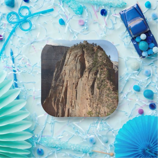 Angels Landing in Zion National Park Papieren Bordje (Feest)