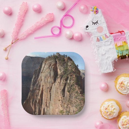 Angels Landing in Zion National Park Papieren Bordje (Feest)