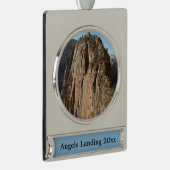 Angels Landing in Zion National Park Verzilverd Banner Ornament (Rechts)