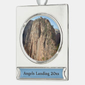 Angels Landing in Zion National Park Verzilverd Banner Ornament (Links)