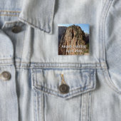 Angels Landing in Zion National Park Vierkante Button 5,1 Cm (In situ)