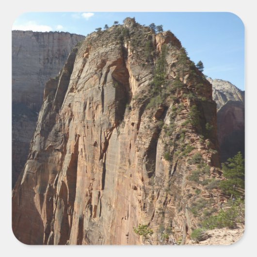 Angels Landing in Zion National Park Vierkante Sticker (Voorkant)
