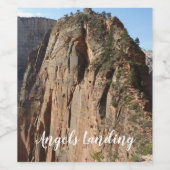 Angels Landing in Zion National Park Wijn Etiket (Enkel label)