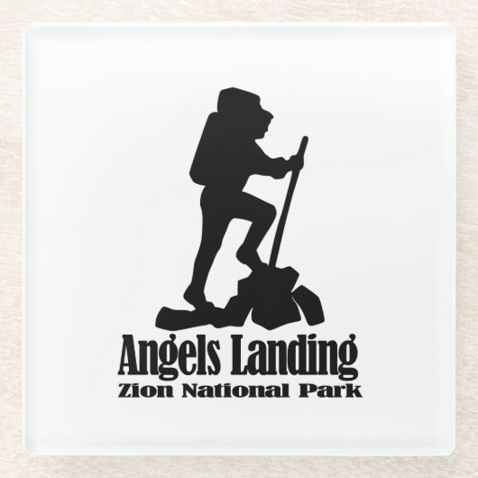 Angels Landing - Nationaal Park Zion Glazen Onderzetter (Voorkant)