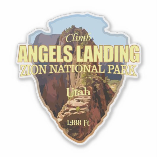 Angels Landing (pijlpunt) Sticker (Voorkant)