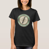 Angels Landing Trail Utah Compass Hiking Badge T-shirt (Voorkant)