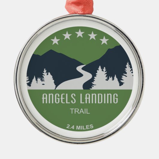 Angels Landing Trail Zion National Park Metalen Ornament (Voorkant)