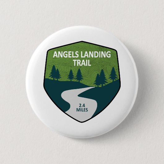 Angels Landing Trail Zion National Park Ronde Button 5,7 Cm (Voorkant)