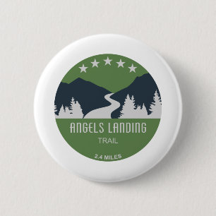 Angels Landing Trail Zion National Park Ronde Button 5,7 Cm
