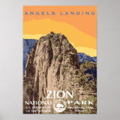 Angels Landing Zion National Park Reizen Poster (Voorkant)